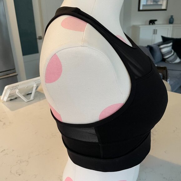 Zyia Active All Star Racer Back Nylon Spandex Spots Bra 'One More Rep' Black M - Picture 3 of 15